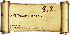 Zámbori Kelen névjegykártya